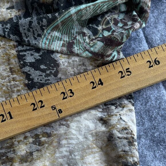 Boho Chic Top Womens Plus Size 2X 3/4 Sleeve Sharkbite Hem Abstract Western - Picture 7 of 9